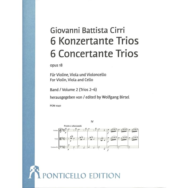 Titelbild für PONTICELLO 1040 - 6 Konzertante Trios op 18/2