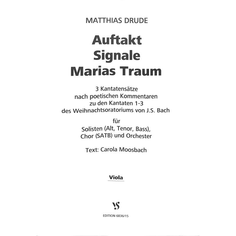 Titelbild für VS 6836-15 - Auftakt + Signale + Marias Traum | 3 Kantatensätze