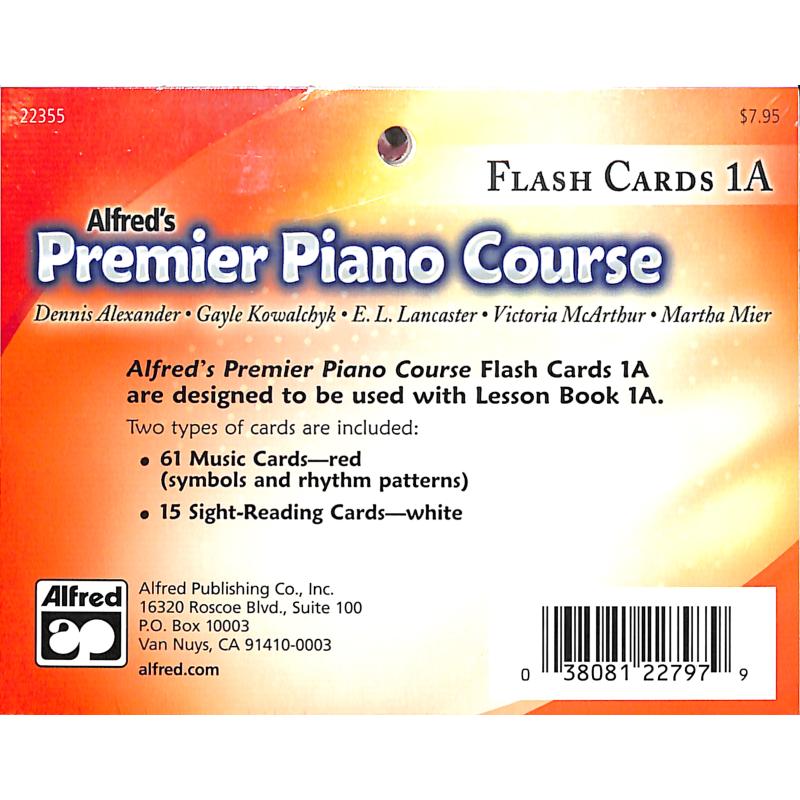 Titelbild für ALF 22355 - Premier piano course 1a - Flash cards