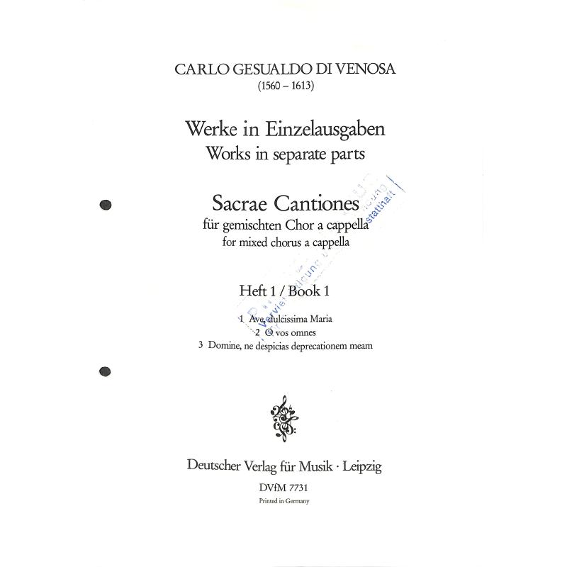 Titelbild für DV 7731 - Sacrae cantiones 1