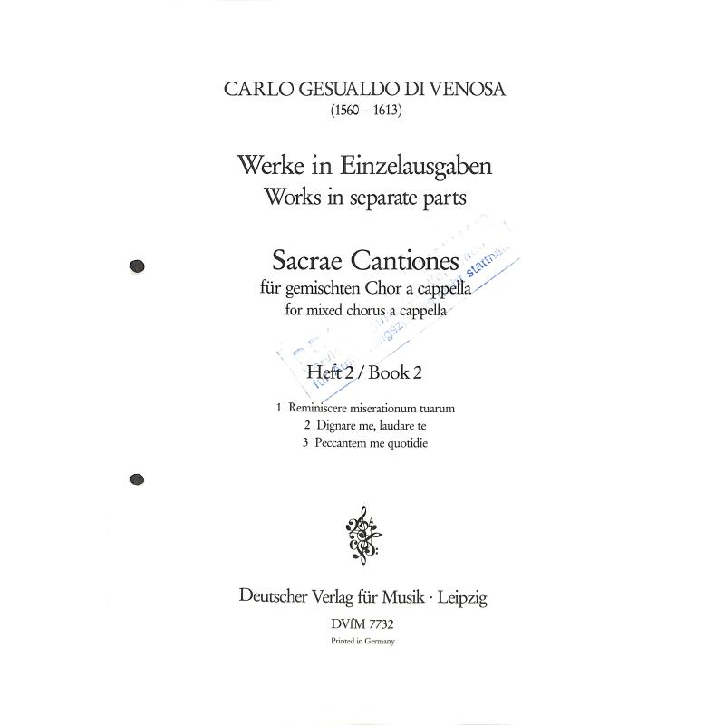 Titelbild für DV 7732 - Sacrae cantiones 2
