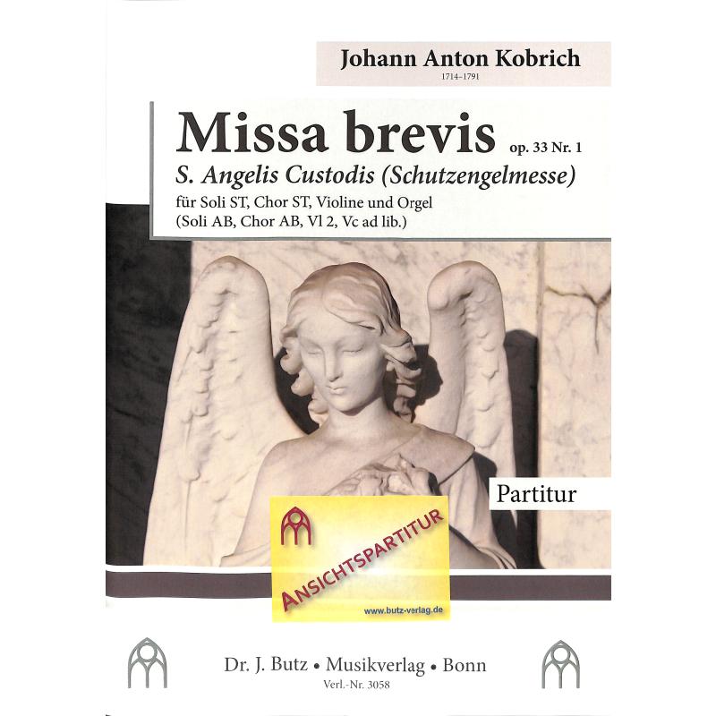 Titelbild für BUTZ 3058 - Missa brevis S op 33/1 - Angeli Custodis