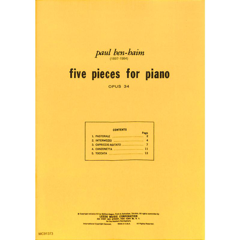 Titelbild für ROEHR 91373 - 5 pieces op 34