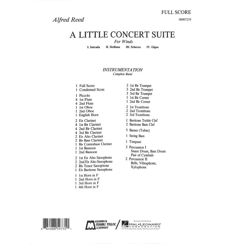 Titelbild für HL 7219 - A little concert Suite