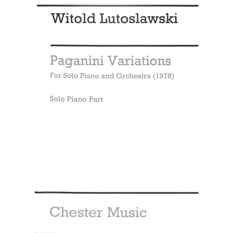 Titelbild für CH 55812 - Paganini Variations For Solo Piano And Orchestra (