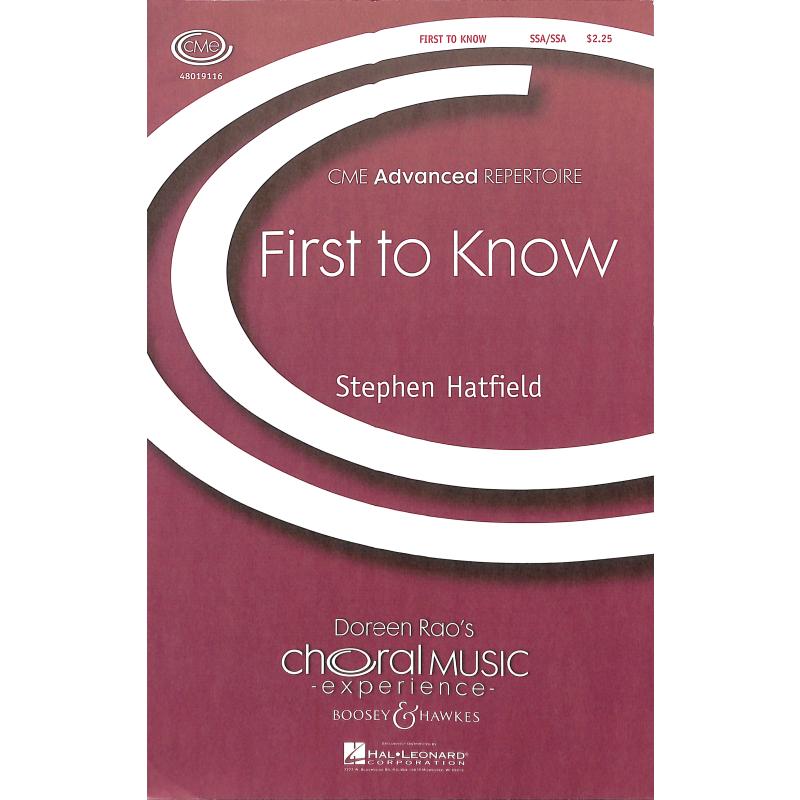 Titelbild für BH 47652 - First to know