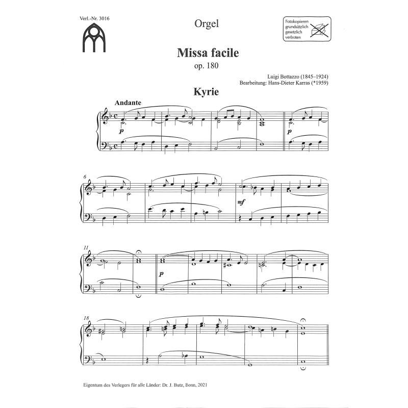 Titelbild für BUTZ 3016-ORG - Missa facile op 180