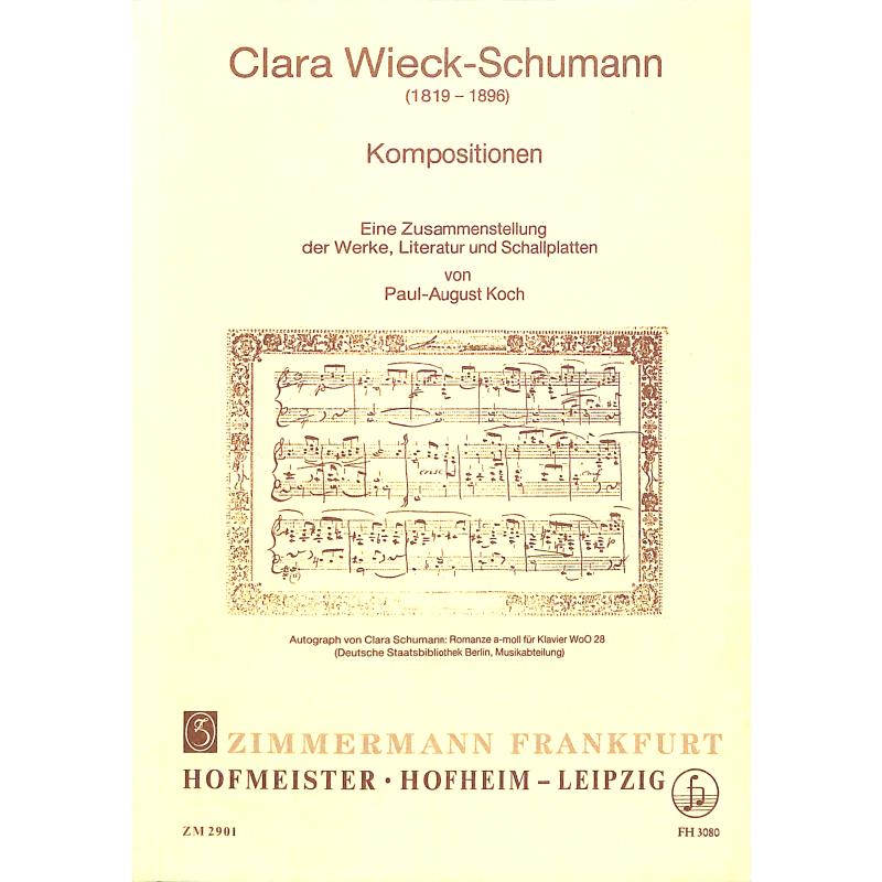 Titelbild für FH 3080 - Werkverzeichnis Clara Wieck Schumann