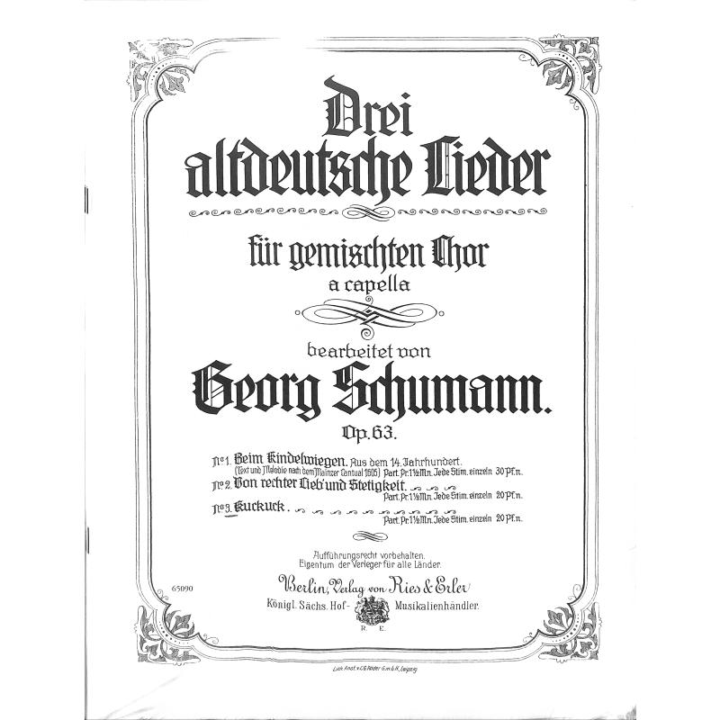 Titelbild für RE 65090 - Kuckuck (aus 3 altdeutsche Lieder op 63)