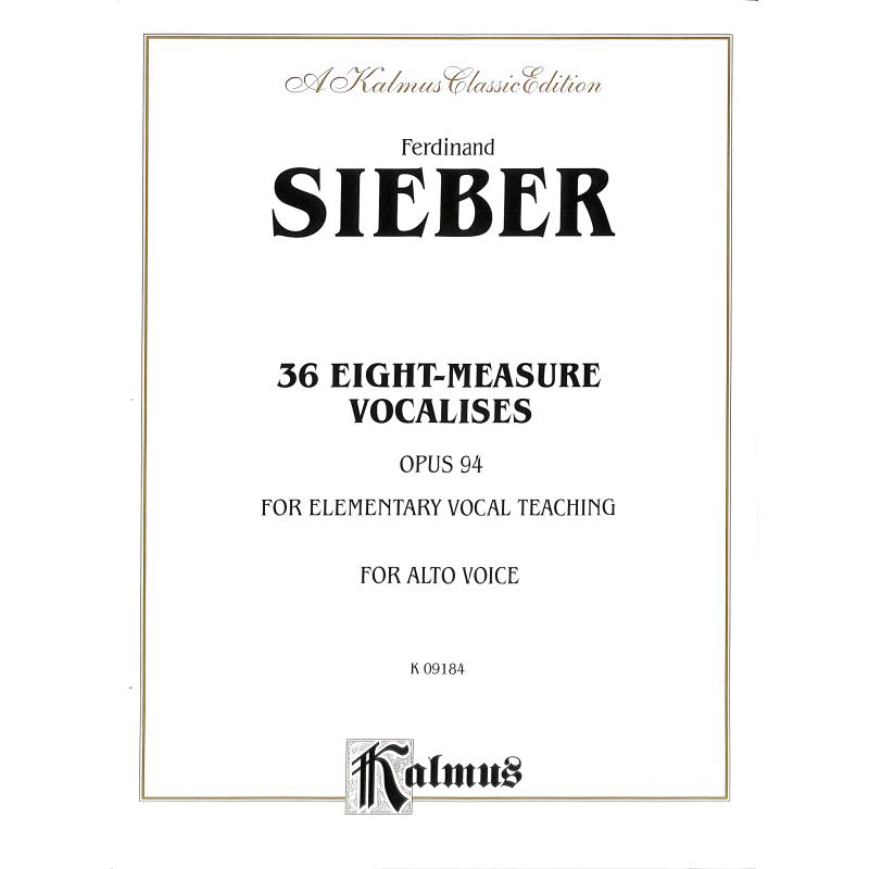 Titelbild für KALMUS 09184 - 36 eight measure vocalises op 94