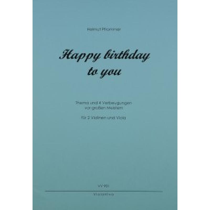 Titelbild für VIOLAVIVA 901 - Happy birthday to you C-Dur