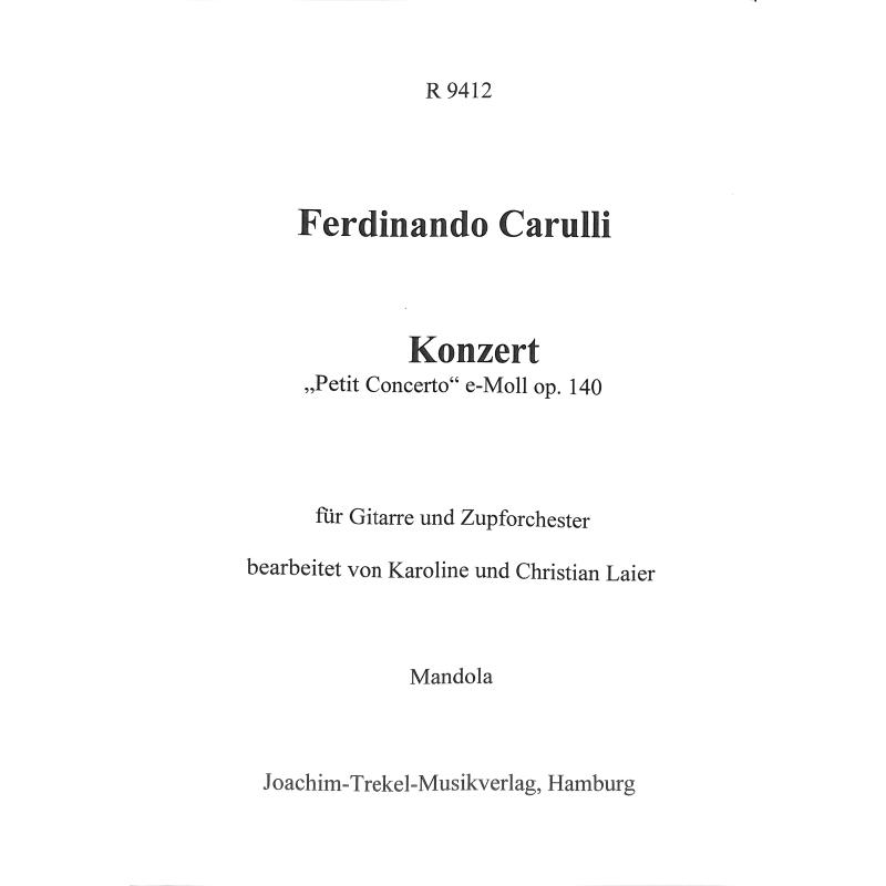 Titelbild für TREKEL -R9412-MLA - Petit Concerto e-Moll op 140