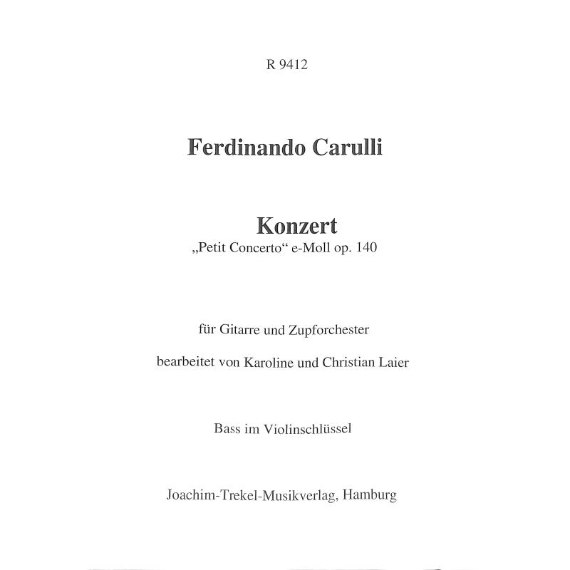 Titelbild für TREKEL -R9412-KBVL - Petit Concerto e-Moll op 140