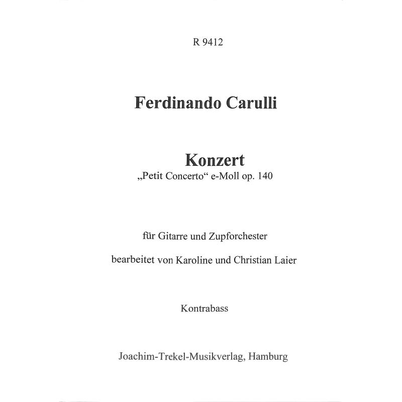 Titelbild für TREKEL -R9412-KB - Petit Concerto e-Moll op 140