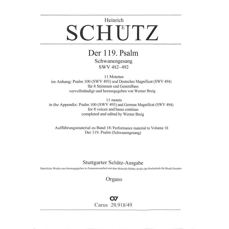 Titelbild für CARUS 20918-49 - Schwanengesang