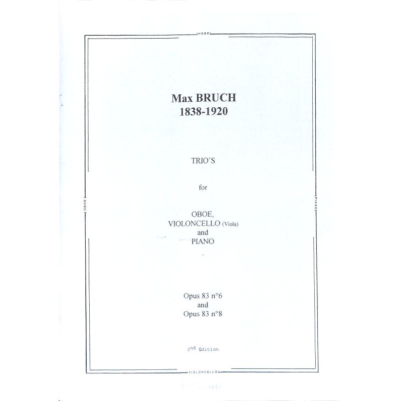 Titelbild für BVP 1848 - 2 Trios op 83 (6+8)