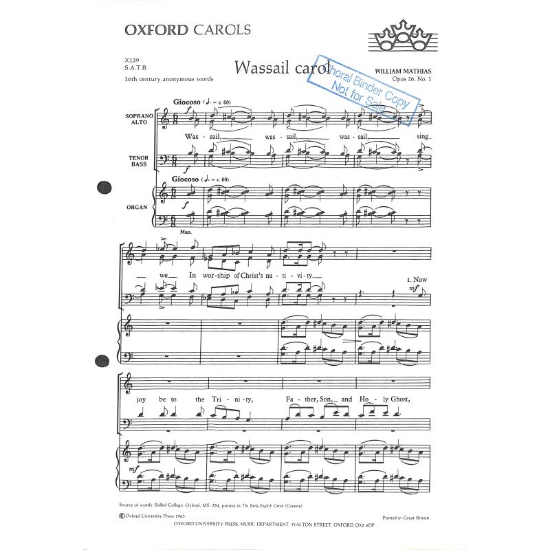 Titelbild für ISBN 0-19-342940-3 - Wassail carol