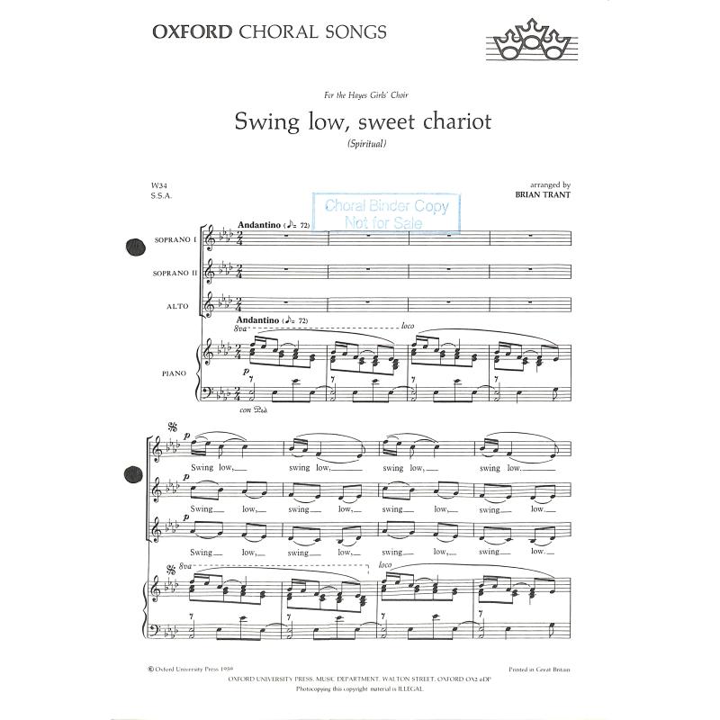 Titelbild für ISBN 0-19-342534-3 - Swing low sweet chariot