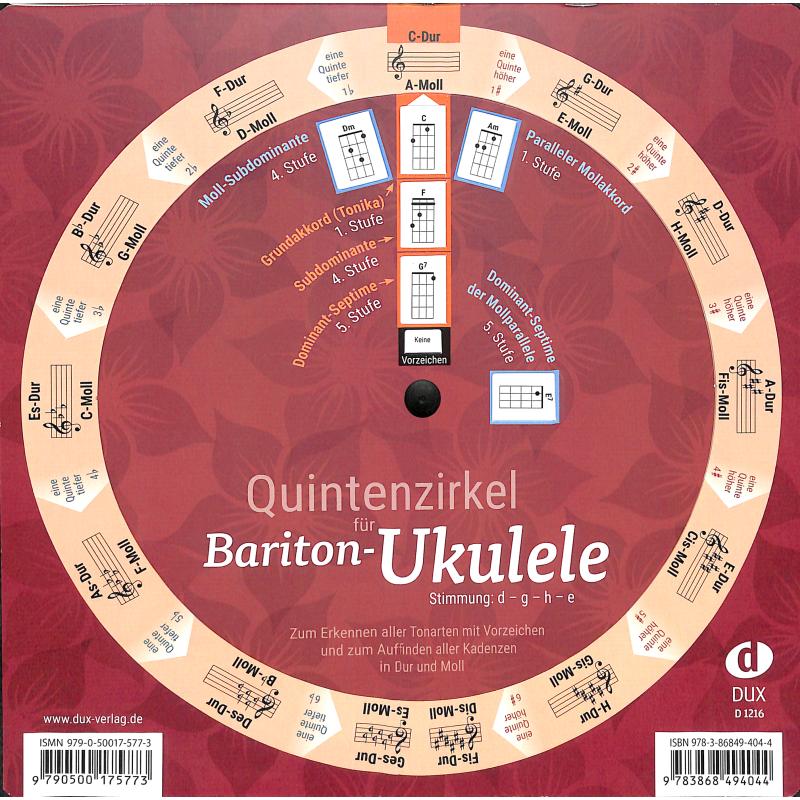 Titelbild für D 1216 - Quintenzirkel rund zum drehen doppelseitig mit Nieten