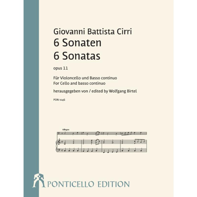 Titelbild für PONTICELLO 1046 - 6 Sonaten op 11