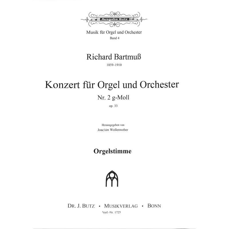 Titelbild für BUTZ 1725-ORG - Konzert 2 g-moll op 33