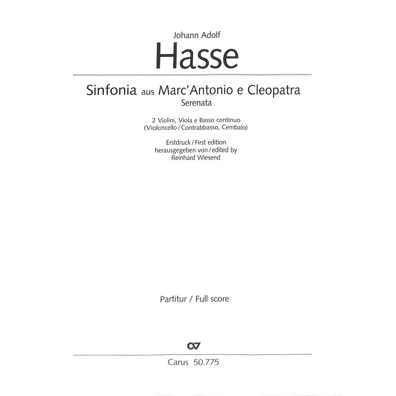 Titelbild für CARUS 50775-00 - Sinfonia (aus Marc Antonio e Cleopatra)