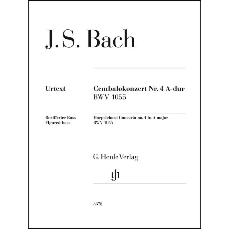Titelbild für HN 3378 - Konzert 4 A-Dur BWV 1055